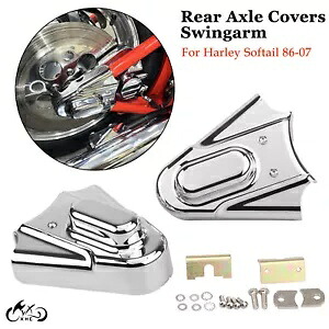 クロームリアスイングアームアクスルカバーハーレーソフテイルスプリンガーFXSTS FLSTC FXSTB用 Chrome Rear Swingarm Axle Covers For Harley Softail Springer FXSTS FLSTC FXSTB 【並行輸入品】