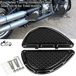 ブラック CNC 後部乗客フロアボード フットペグ ハーレー エレクトラ ロード グライド 93+用 Black CNC Rear Passenger Floorboards Foot Pegs For Harley Electra Road Glide 93+ 【並行輸入品】