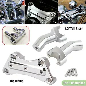 クローム 3.5 インチ プルバック ハンドルバー ライザー トップ クランプ ハーレー ヘリテージ ソフテイル FLSTC 用 Chrome 3.5\