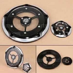 RSD BLK コントラストカットクラリティダービーカバー & タイマータイミングカバー ハーレーツーリング用 RSD BLK Contrast Cut Clarity Derby Cover &Timer Timing Covers For Harley Touring 【並行輸入品】