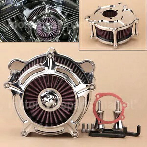 クロームエアクリーナーレッドインテークフィルターハーレーエレクトラグライドロードキングファットボーイ用 Chrome Air Cleaner Red Intake Filter For Harley Electra Glide Road King Fatboy 【並行輸入品】