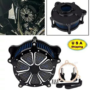 ハーレー M8 ソフテイル エレクトラグライド用コントラストカットエアクリーナーブルーインテークフィルター Contrast Cut Air Cleaner Blue Intake Filter for Harley M8 Softail Electra Glide 【並行輸入品】