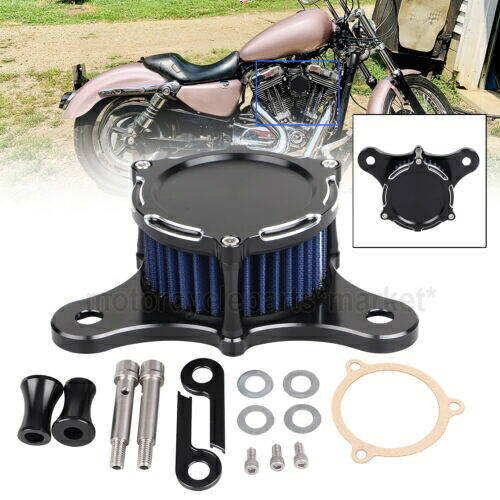 エアクリーナーブルーインテークフィルターハーレーエレクトラストリートトライグライドFLHRスリムFLS用 Air Cleaner Blue Intake Filter For Harley Electra Street Tri Glide FLHR Slim FLS 【並行輸入品】