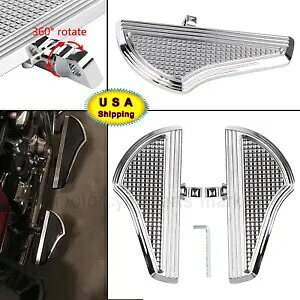 ハーレーロードストリートグライドソフテイル用クローム後部乗客ディファイアンスフロアボード Chrome Rear Passenger Defiance Floorboards For Harley Road Street Glide Softail 【並行輸入品】