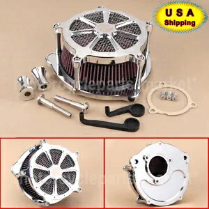 クロームエアクリーナーレッドインテークフィルターハーレーウルトラリミテッドロードキングFLHR用 Chrome Air Cleaner Red Intake Filter For Harley Ultra Limited Road King FLHR 【並行輸入品】
