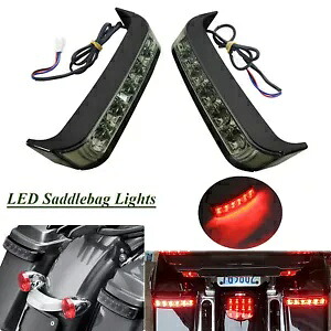 ブラック LED サドルバッグ ブレーキ テール ライト スモーク レン ハーレー ロード グライド キング 96-13用 Black LED Saddlebag Brake Tail Lights Smoke Len for Harley Road Glide King 96-13 【並行輸入品】