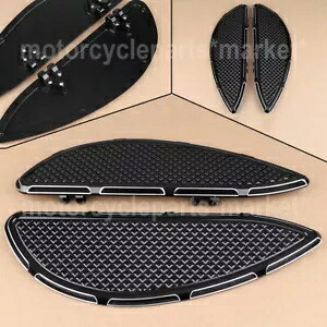CNC ダイヤモンドドライバーストレッチフロアボードブラックハーレーソフテイルストリートグライド用 CNC Diamond Driver Stretched Floorboards Black For Harley Softail Street Glide 【並行輸入品】