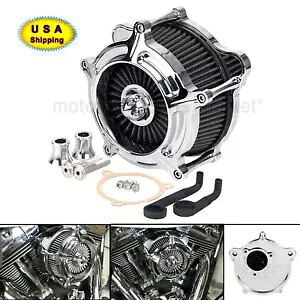 クロームエアクリーナーブラックインテークフィルターハーレーCVOソフテイルストリートロードグライド用 Chrome Air Cleaner Black Intake Filter For Harley CVO Softail Street Road Glide 【並行輸入品】