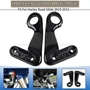 ハーレーロードグライド FLTR FLTRX FLTRU 用グロスブラックフロントフェアリングマウントブラケット Gloss Black Front Fairing Mount Brackets For Harley Road Glide FLTR FLTRX FLTRU 【並行輸入品】