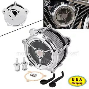 RSD クロームエアクリーナーグレーインテークフィルターハーレーソフテイル CVO ロードキンググライド用 RSD Chrome Air Cleaner Gray Intake Filter For Harley Softail CVO Road King Glide 【並行輸入品】