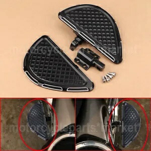 ブラックカット後部乗客フロアボードフットペグハーレーファットボーイロードキンググライド用 Black Cut Rear Passenger Floorboards Foot Peg For Harley Fatboy Road King Glide 【並行輸入品】
