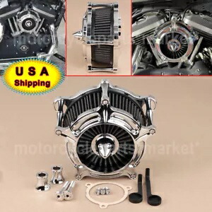 クロームブラックエアクリーナーインテークフィルターキットハーレーロードキングソフテイルファットボーイ用 Chrome Black Air Cleaner Intake Filter Kit For Harley Road King Softail Fat Boy 【並行輸入品】