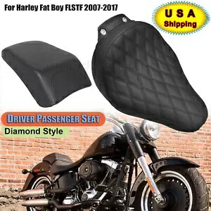 ハーレーファットボーイピースオフィス消防士SE FLSTF用ブラック運転席助手席 Black Driver Passenger Seat For Harley Fat Boy Peace Office Firefighter SE FLSTF 【並行輸入品】