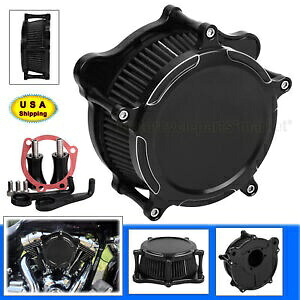 エアクリーナーブラックインテークフィルターハーレーダイナワイドグライドファットボブロードキング用 Air Cleaner Black Intake Filter For Harley Dyna Wide Glide Fat Bob Road King 【並行輸入品】