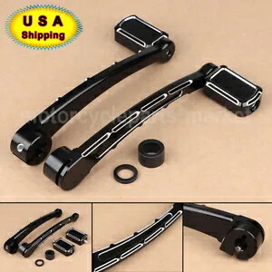 ブラック CNC ヒールトゥシフトレバー ハーレーエレクトラグライド ソフテイル用シフターペグ付き Black CNC Heel Toe Shift Lever W/Shifter Pegs For Harley Electra Glide Softail 【並行輸入品】