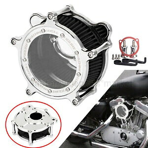 クラリティクロームエアクリーナーブラックインテークフィルターハーレーダイナソフテイルロードキング用 Clarity Chrome Air Cleaner Black Intake Filter For Harley Dyna Softail Road King 【並行輸入品】