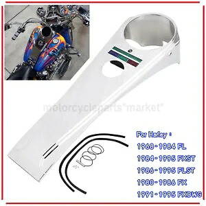 クロームロングライダースタイルダッシュパネルハーレーダイナソフテイルスーパーグライドFXST FLST用 Chrome Long Rider Style Dash Panel For Harley Dyna Softail Super Glide FXST FLST 【並行輸入品】