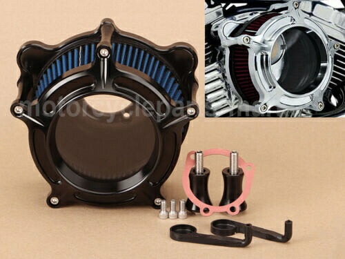 完全に透明なエアクリーナーインテークブルーフィルターハーレーソフテイルダイナFLHT/X用 Fully Transparent Air Cleaner Intake Blue Filter For Harley Softail Dyna FLHT/X 【並行輸入品】