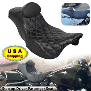 ハーレーツーリング用エクステンデッドリーチライダーパッセンジャーステップアップシート+ドライバーバックレスト Extended Reach Rider Passenger Step Up Seat + Driver Backrest For Harley Touring 【並行輸入品】