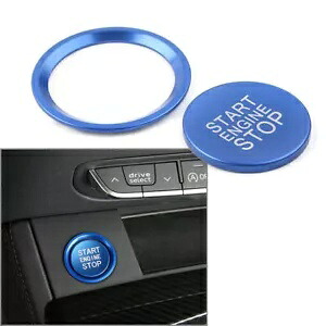 エンジンスタートボタン装飾リングカバーステッカーブルーアウディ A4L A6L Q5L A5- Engine start button decoration ring cover sticker blue for Audi A4L A6L Q5L A5- 【並行輸入品】