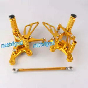 ペアオートバイフットレストリアセットシフトヤマハ YZF R1 2004 2005 2006 ゴールド- Pair motorcycle footrests rear set shift for Yamaha YZF R1 2004 2005 2006 gold- 【並行輸入品】