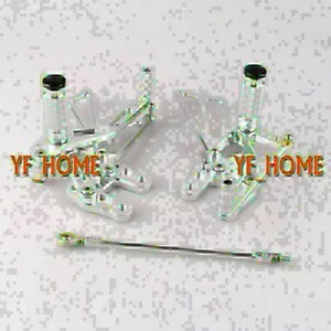オートバイリアセットフットレストスズキ GSXR1000 K7 2007 2008 シルバー- Motorcycle Rearsets Footrests for Suzuki GSXR1000 K7 2007 2008 Silver- 【並行輸入品】