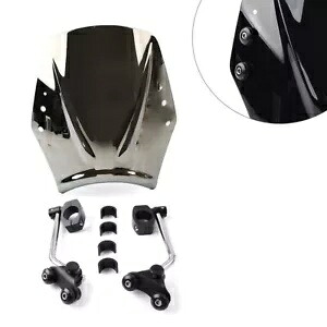 シルバーユニバーサルオートバイフロントガラスフロントガラスディフレクターフロントガラス- Silver universal motorcycle windshield windshield deflector windscreen- 【並行輸入品】