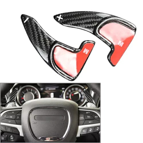 2x ステアリングホイールシフトロッカーダッジチャレンジャーチャージャーデュランゴカーボンファイバー用- 2x steering wheel shift rocker for Dodge Challenger Charger Durango carbon fiber- 【並行輸入品】