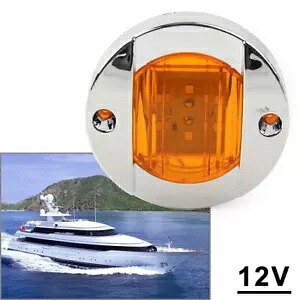 ラウンド 12V LED サイドマーカー トレーラー ライト アンバー ランプ トラック トレーラー RV ボート用- Round 12V LED Side Marker Trailer Light Amber Lamp for Truck Trailer RV Boat- 【並行輸入品】