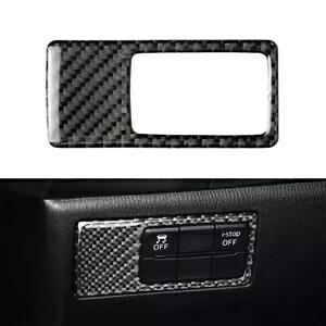 カーボンファイバーヘッドライトスイッチボタンカバートリムマツダ 3 アクセラ 2017-18- Carbon Fiber Headlight Switch Button Cover Trim For Mazda 3 Axela 2017-18- 【並行輸入品】