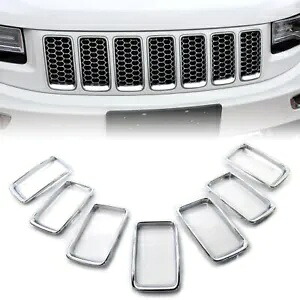 フロントグリルグリルインサートリングトリムカバークロームジープグランドチェロキー 2014-16 Front Grille Grill Insert Ring Trim Cover Chrome For Jeep Grand Cherokee 2014-16 【並行輸入品】