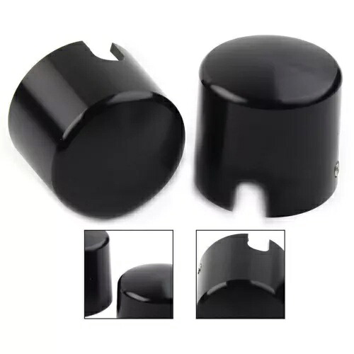 アクスルキャップナットカバー ハーレーソフテイルデュース FXSTD スプリンガーアルミグロスブラック用 Axle Cap Nut Cover For Harley Softail Deuce FXSTD Springer Aluminum Gloss Black 【並行輸入品】