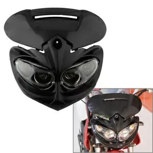 ストリートファイター ヘッドライト ランプ フェアリング インジケーター ブラック ユニバーサル オートバイに適合 Street Fighter Headlight Lamp Fairing Indicators Black Fit Universal Motorcycle 【並行輸入品】