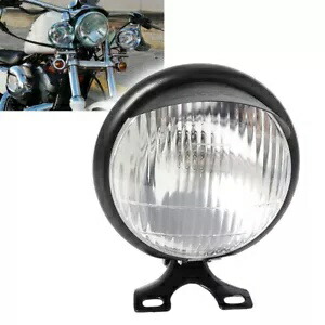 12V フロントヘッドライトヴィンテージメタルハーレースズキホンダクルーズチョッパーブラック用 12V Front Headlight Vintage Metal For Harley Suzuki Honda Cruise Chopper Black 【並行輸入品】