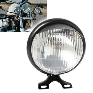 12V フロントヘッドライトヴィンテージメタルハーレースズキホンダクルーズチョッパーブラック用 12V Front Headlight Vintage Metal For Harley Suzuki Honda Cruise Chopper Black 【並行輸入品】