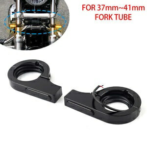 37-41MM LED フォーク ターン シグナル ライト インジケーター アンバー ハーレー ツーリング ダイナ ブラックに適合 37-41MM LED Fork Turn Signal Light Indicator Amber Fit Harley Touring Dyna Black 【並行輸入品】