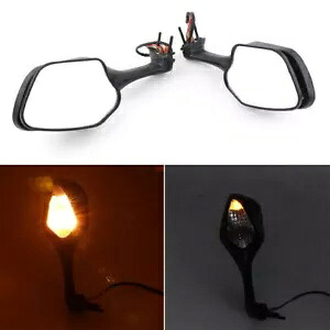 2x バックミラー LED ターンシグナル付き ホンダ CB0R1000RR 08-13/ VFR1200 10-12 に適合 2x Rearview Mirrors W/LED Turn Signals Fit Honda CB0R1000RR 08-13/ VFR1200 10-12 【並行輸入品】