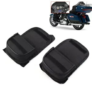 デュアルポーチフロントガラスバッグハーレーツーリングストリートグライドスペシャルFLHXSブラック用 Dual Pouches Windshield Bags For Harley Touring Street Glide Special FLHXS Black 【並行輸入品】