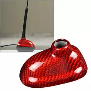 シャーク フィン アンテナ ステッカー カバー トリム ミニ クーパー R55 R56 カーボンファイバー レッド Shark Fin Antenna Sticker Cover Trim for Mini Cooper R55 R56 Carbon Fiber Red 【並行輸入品】