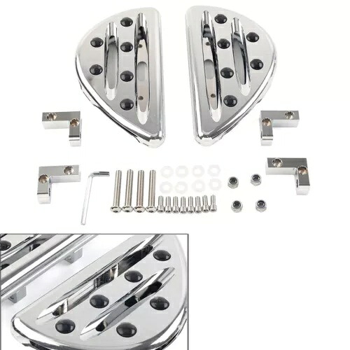後部乗客フロアボードフットペグ左右ハーレーツーリング 1993+ クロームに適合 Rear Passenger Floorboard Foot Pegs Left & Right Fit Harley Touring 1993+ Chrome 【並行輸入品】