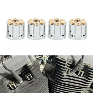 スパークプラグスクリューナットヘッドボルトエンジンカバーキャップハーレーツインカム 1999+ クローム Spark Plug Screw Nut Head Bolt Engine Cover Cap For Harley Twin Cam 1999+ Chrome 【並行輸入品】