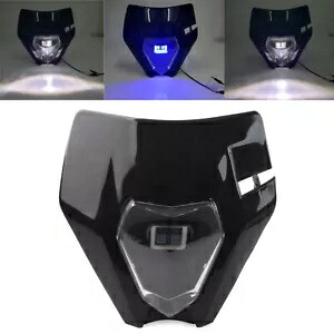 オートバイのフロントヘッドライトヘッドランプエンデューロダートバイクモトクロスブラック Motorcycle Front Headlight Head Lamp for Enduro Dirt Bike Motorcross Black 【並行輸入品】