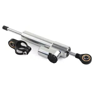 ステアリングダンパースタビライザー調整可能なアルミ合金ユニバーサルオートバイシルバー Steering Damper Stabilizer Adjustable Aluminm Alloy Universal Motorcycle Silver 【並行輸入品】