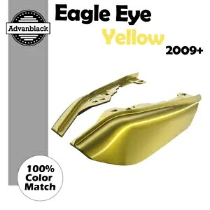 ミッドフレームエアディフレクターヒートシールドトリムカバーイーグルアイイエロー 09+ ハーレー用 Mid Frame Air Deflectors Heat Shield Trim Covers EAGLE EYE YELLOW For 09+ Harley 【並行輸入品】