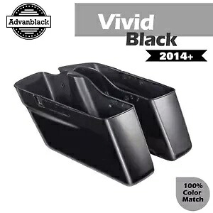 ビビッドブラックスタンダード非伸縮性サドルバッグボトムス（14歳以上ハーレーツーリング用） Vivid Black Standard Non-Stretched Saddlebag Bottoms For 14+ Harley Touring 【並行輸入品】