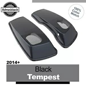 ブラックテンペスト 6x9インチ サドルバッグ スピーカー蓋 オーディオカバー ハーレーツーリング 2014+に適合 BLACK TEMPEST 6x9\