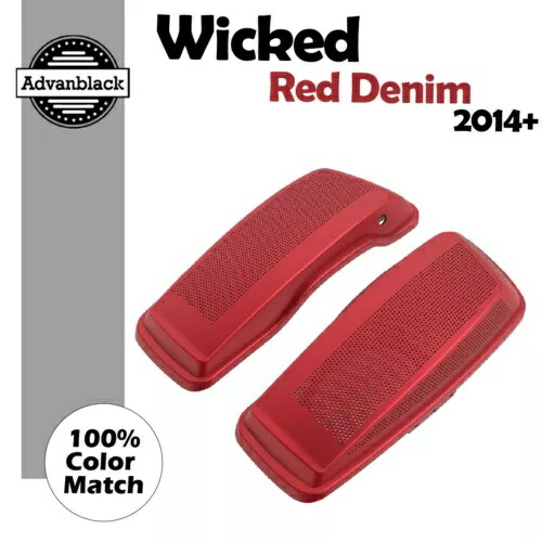 WICKED RED DENIM デュアル 6x9 スピーカー蓋 2014 年以降のハーレー ツーリング FLHR FLHXS FLTRX 用 WICKED RED DENIM Dual 6x9 Speaker Lids For 2014+ Harley Touring FLHR FLHXS FLTRX 【並行輸入品】