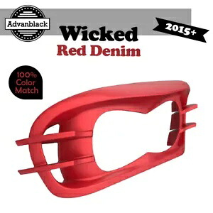 ハーレーロードグライド FLTRX 用 アドバンブラック ヘッドライトベゼル ウィキッドレッドデニム (マット) For Harley Road Glide FLTRX Advanblack Headlight Bezel WICKED RED DENIM (MATTE) 【並行輸入品】