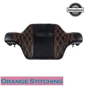 オレンジステッチ ラプター ラップ アラウンド バックレスト パッド 14 歳以上のハーレー キング ツアー パックに適合 Orange Stitching Raptor Wrap Around Backrest Pad Fits 14+ Harley King Tour Pack 【並行輸入品】