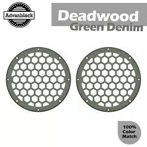デッドウッド グリーン デニム ハーレー HEX 6.5 インチ スピーカー グリル Advanblack x XBS 用 Deadwood Green Denim For Harley HEX 6.5'' Speaker Grill Advanblack x XBS 【並行輸入品】